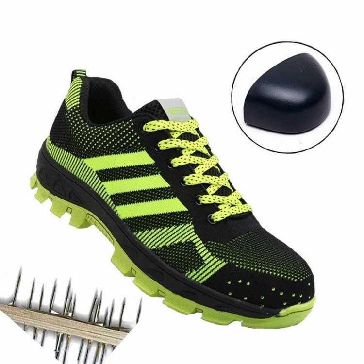 Safety Shoes Men's Summer Tamper proof Puncture Light Breathable Steel Toe Cap Steel Bottom Non slip Deodorant Safety Shoes