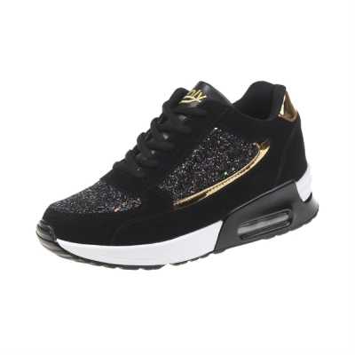 Women Lace Up Sneakers Glitter Autumn Flat Vulcanized Ladies Bling Casual Female Fashion Platform Plus Size Shoes 2021