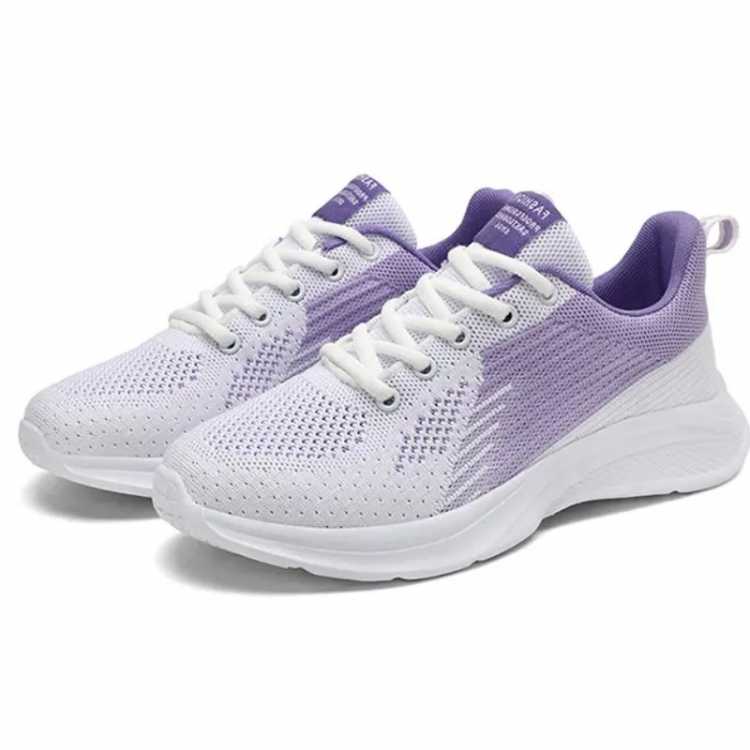 New Sneakers Women Shoes Flats Mesh Light Breathable Casual Running Sport Ladies Shoe Lace up Footwear Female Purple Size 35 41