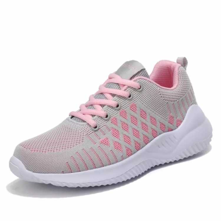 Fashion Women Flat Sneakers Spring Mesh Breathable Casual Shoes Lace Up Sock Trainers Summer Soft Ultra Light Vulcanize ShoesF